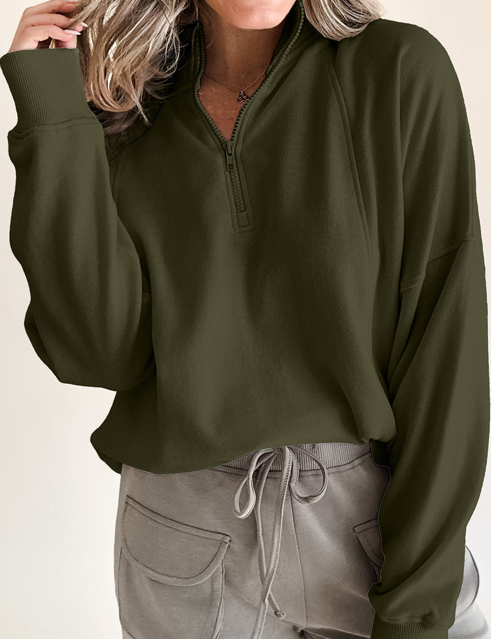 Pullover Drop Shoulder Sweatshirt