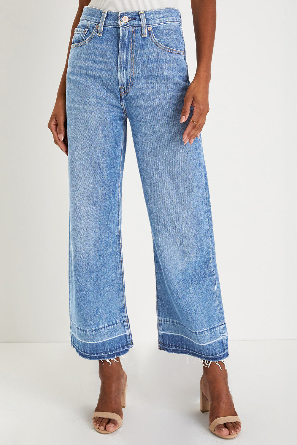 Raw Hem High Waist Jeans *multiple washes* RTS