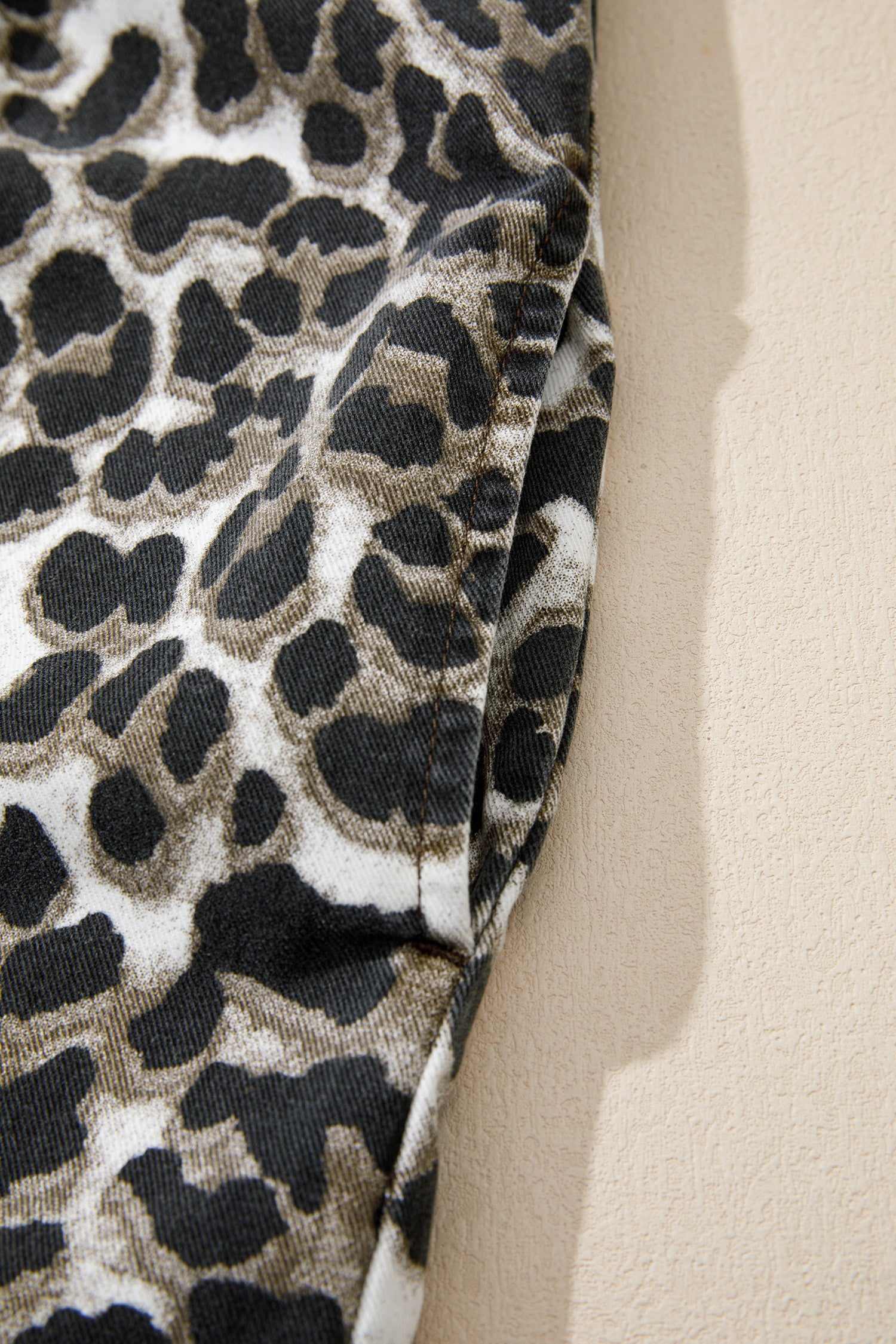 Leopard Denim Romper Full Run RTS