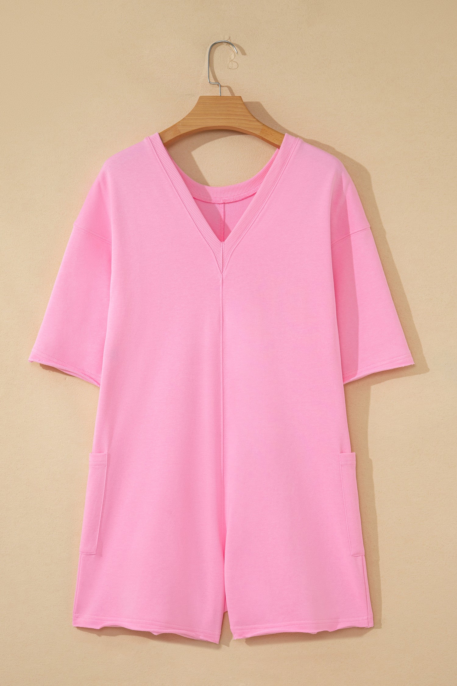 Pink Raw Edge Loose Romper RTS