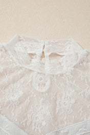 Lace Mesh Long Sleeve Top
