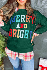 Merry and Bright Cable Knit Pullover Full Run RTS