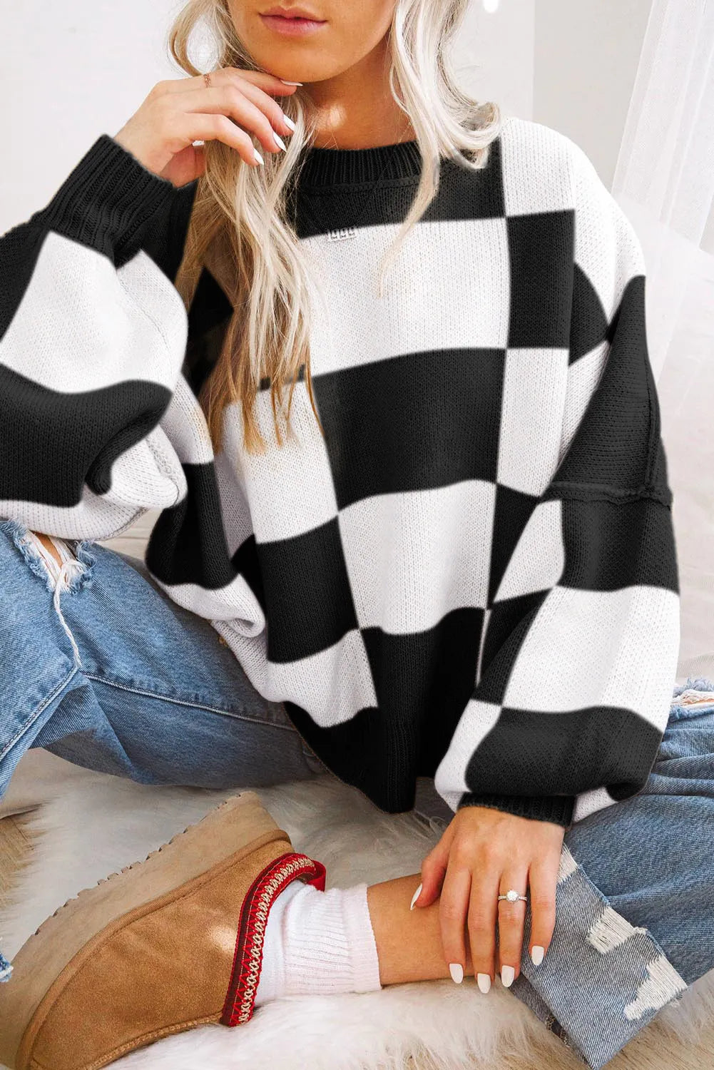 Checkered Sweater *multiple colors*