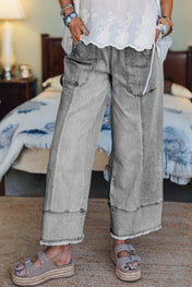 Seam-Detail Raw Hem Pants