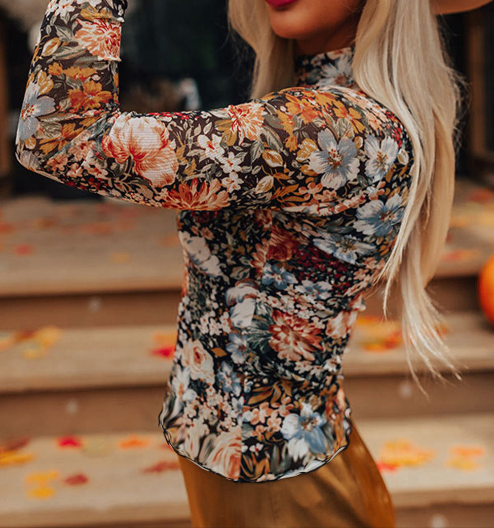 Floral Mesh Top