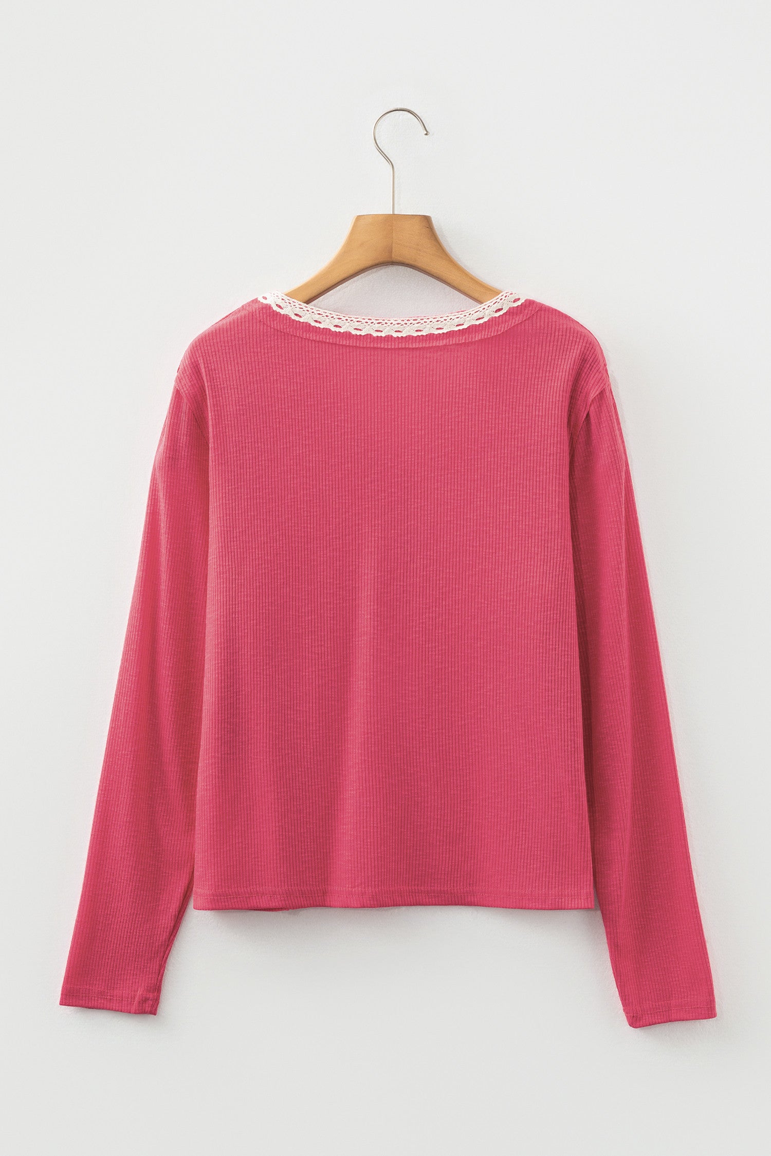 Ribbed Lace Trim Top