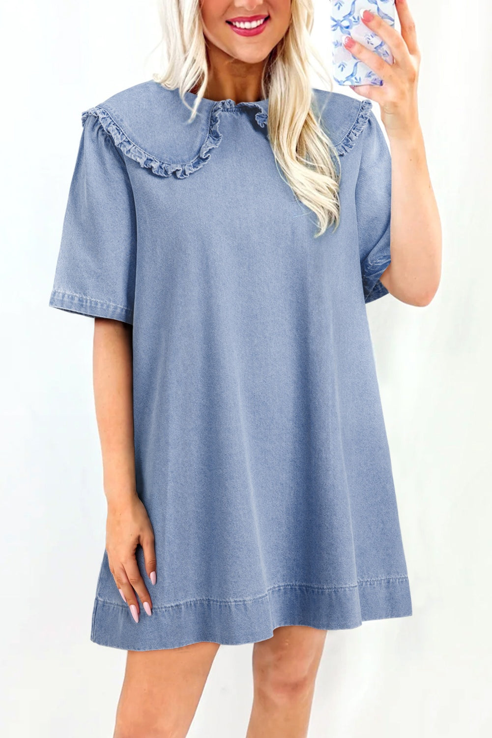 Blue Collar Loose Denim Dress FB