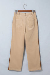 Corduroy Side Stripe Straight Leg Pants