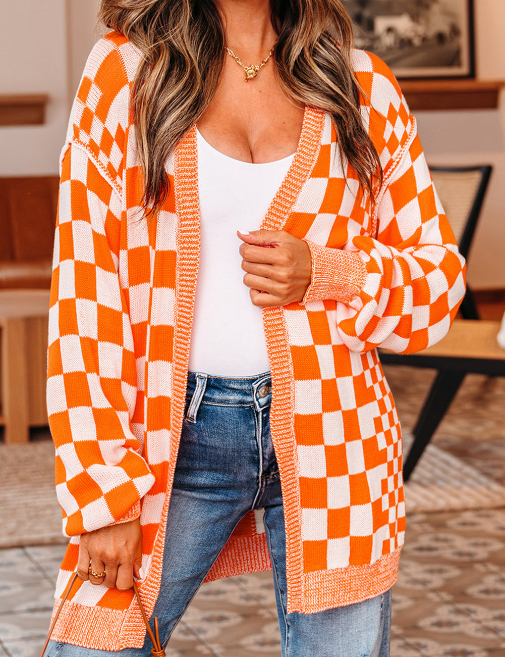 Checkered Cardigan
