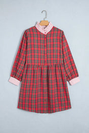 Plaid Striped Shift Plus Dress