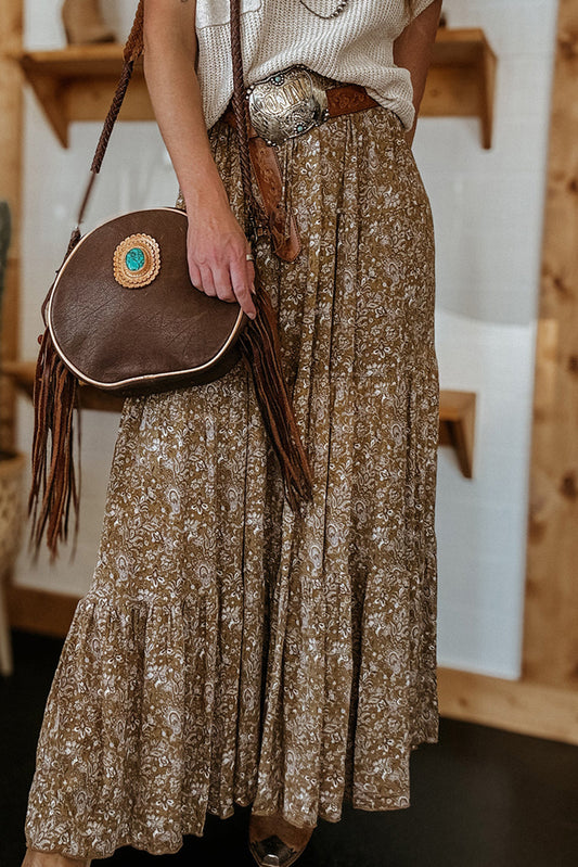 Brown Western Maxi Skirt FB
