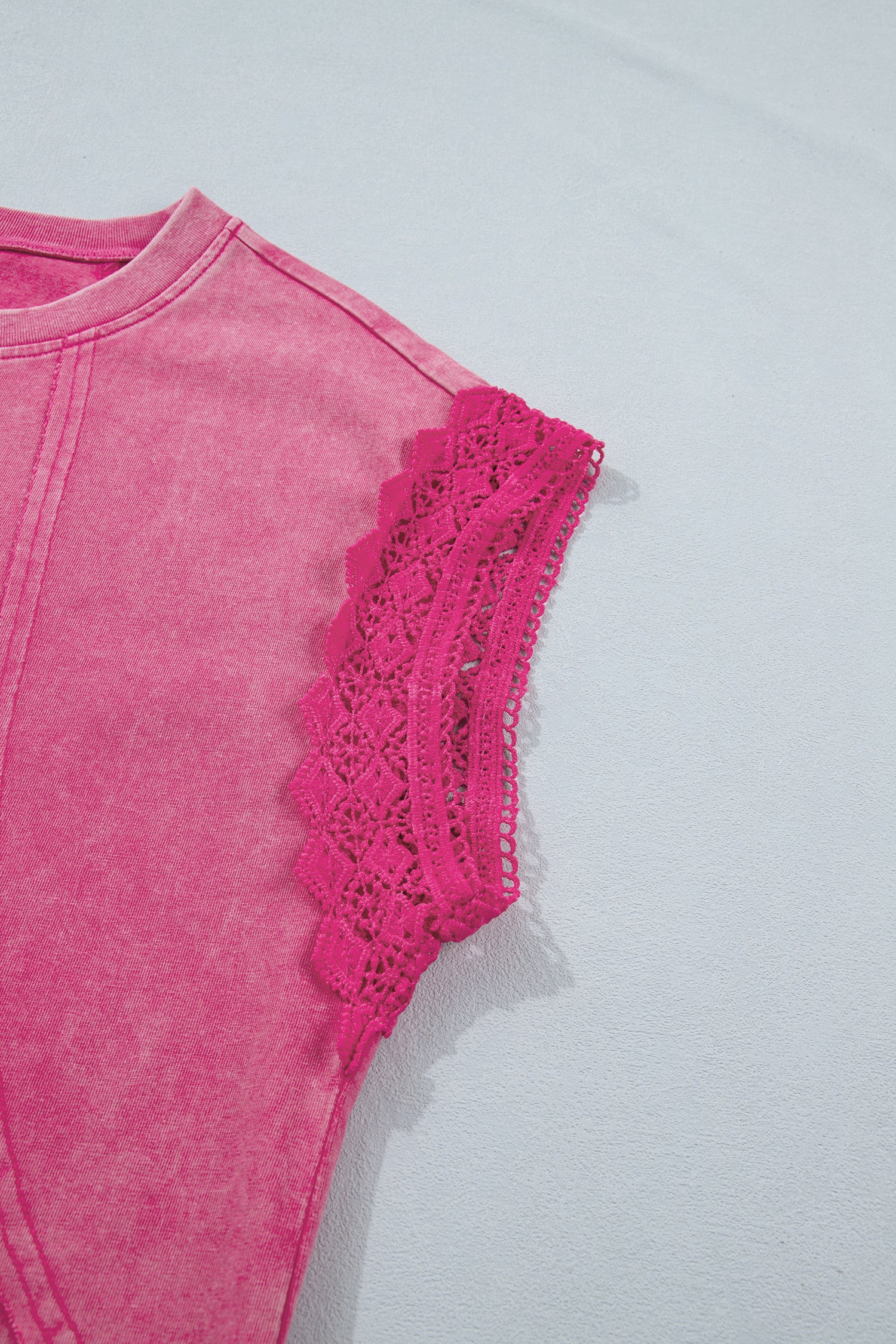 Mineral Wash Lace Detail Top