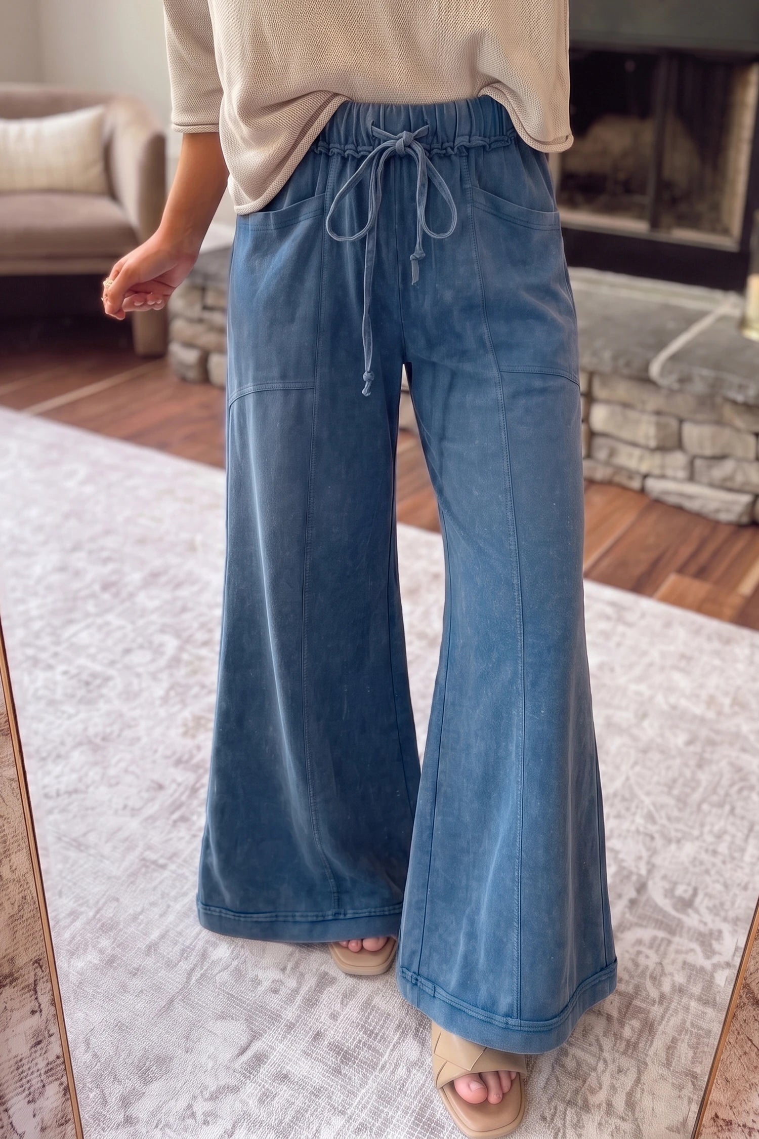 Mineral Wash Flare Pants Full Run RTS