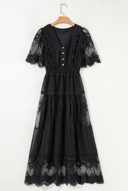 Black Lace Maxi Dress RTS