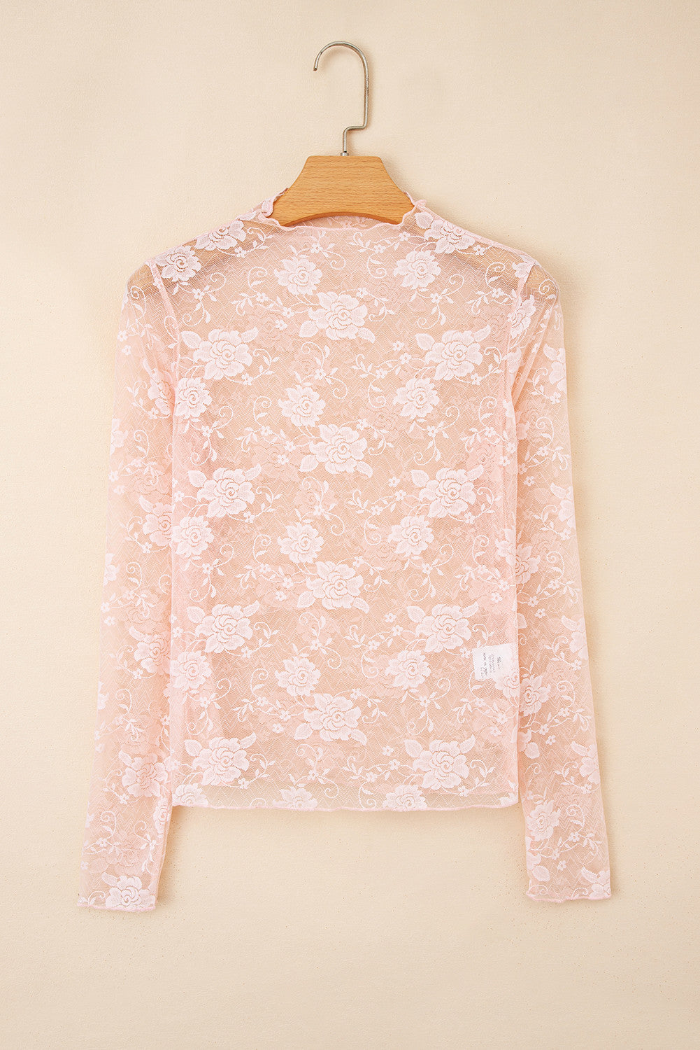 Light Pink Floral Mesh Top Full Run RTS