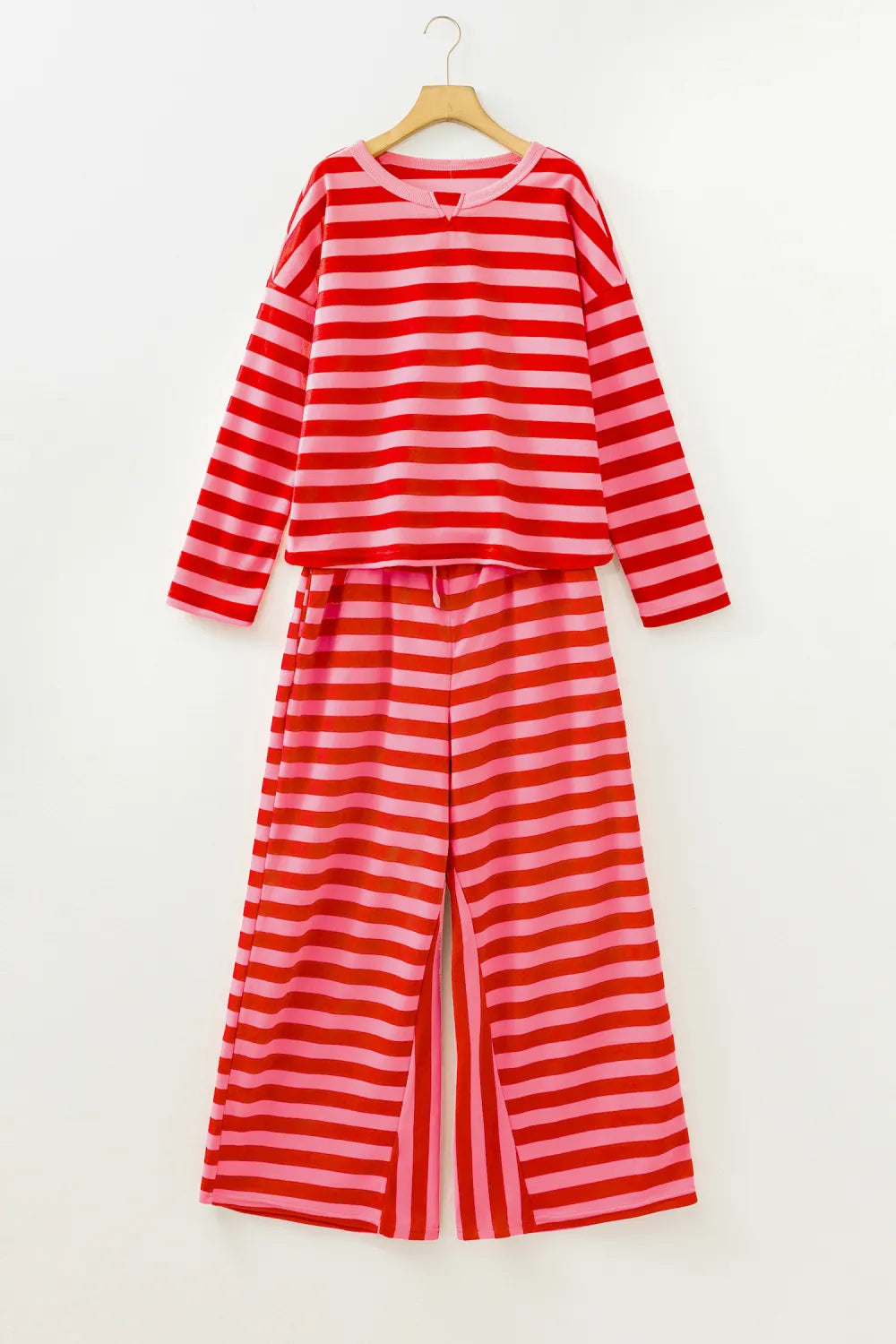 Red Stripe Pullover Pants Set