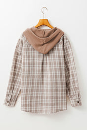 Khaki Checkered Hooded Shacked