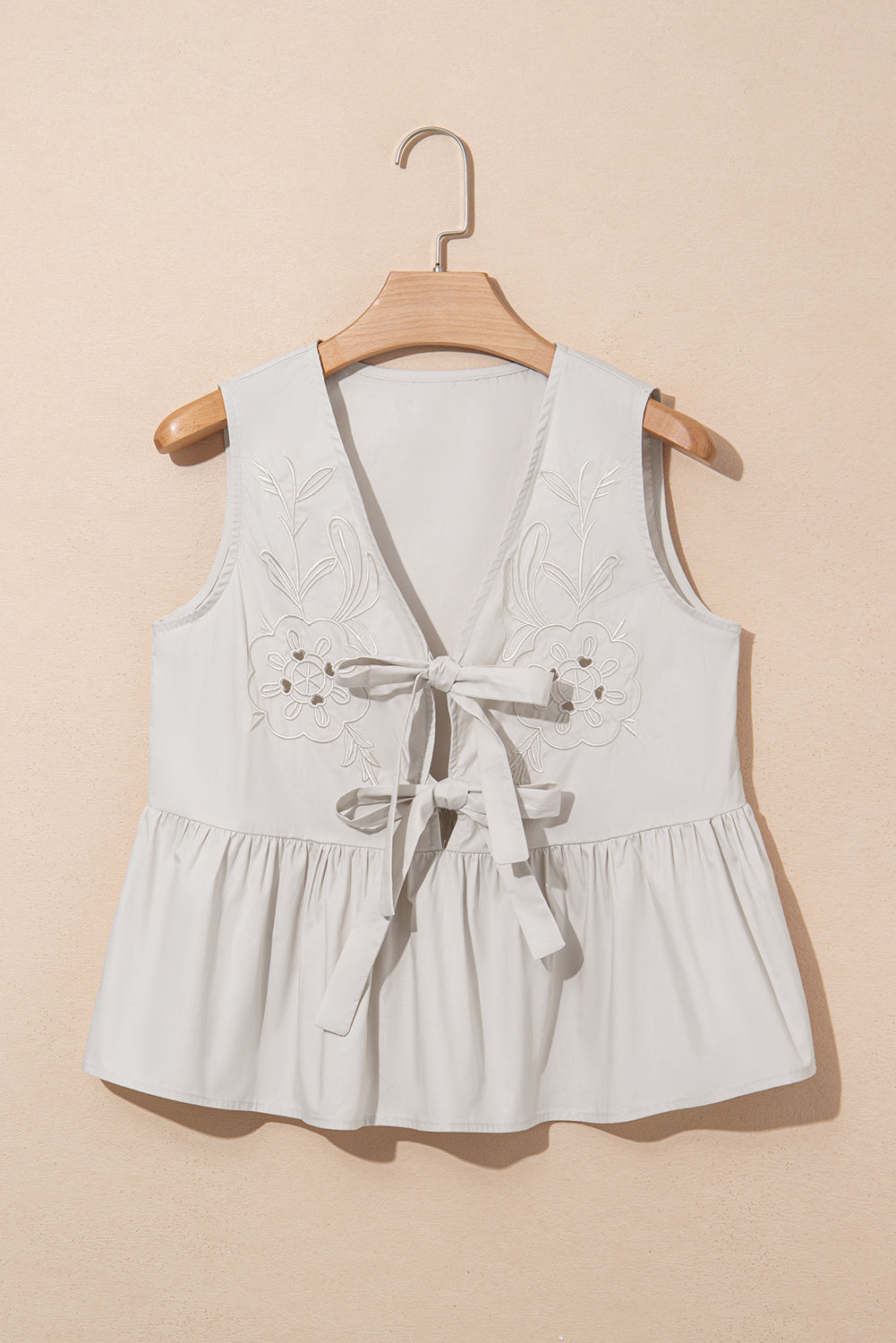 Parchment Hollow Out Embroidered Tank RTS