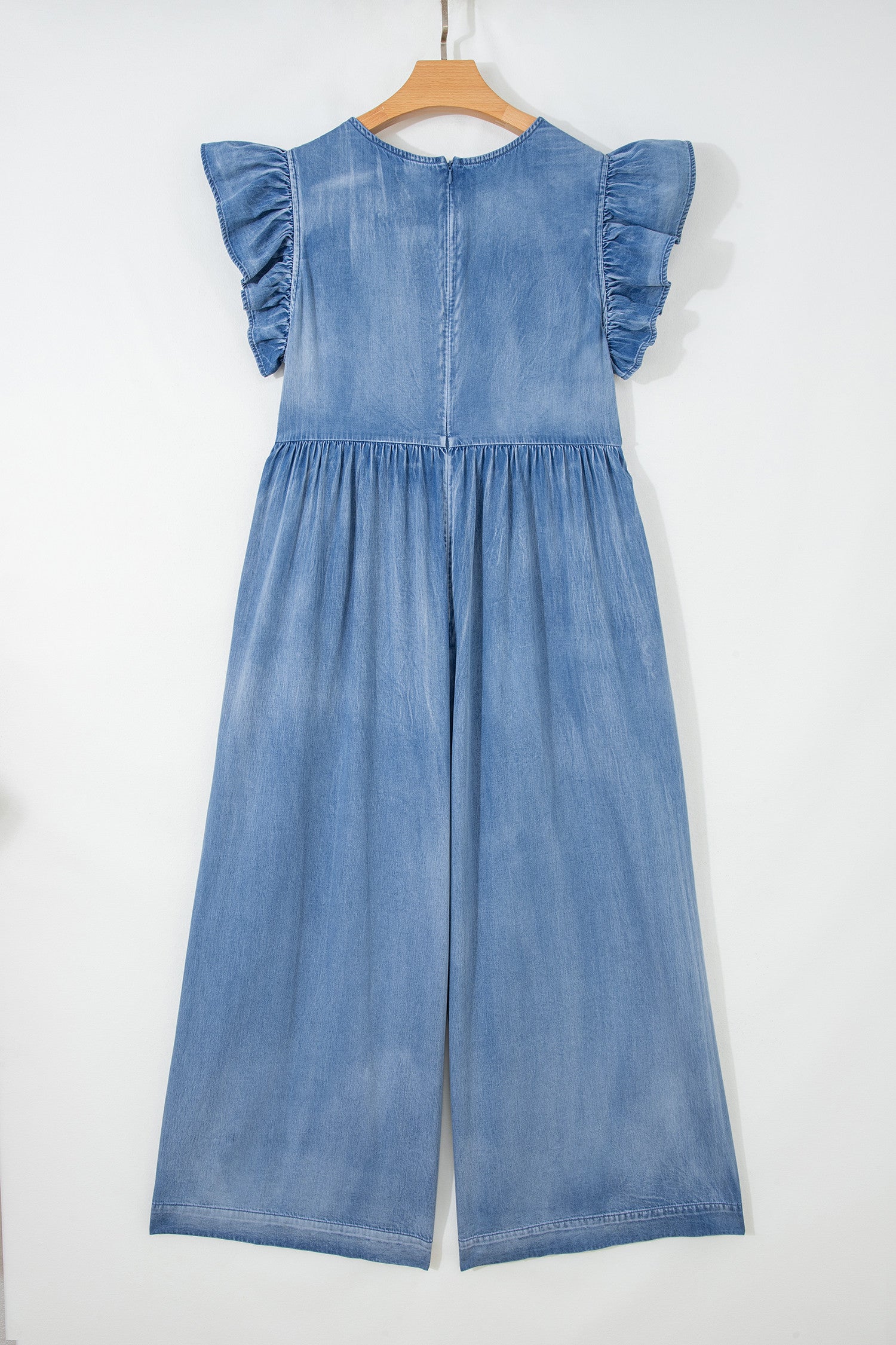 Ruffled Denim Jumpsuit Full Run RTS
