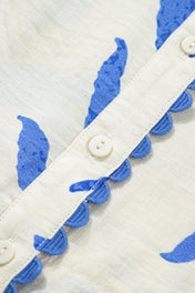 Blue Leaf Botanical Maxi Dress