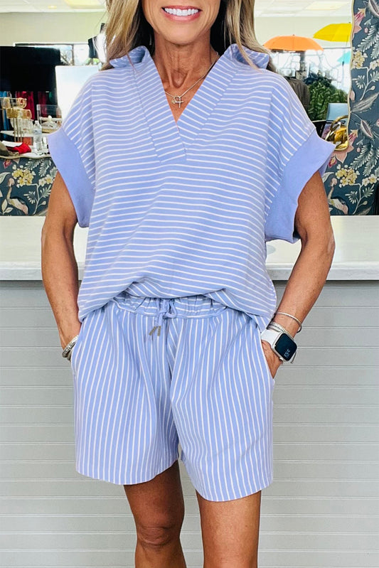 Blue Stripe Polo Set FB