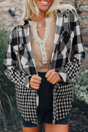 Black Double Plaid Shacket New RTS