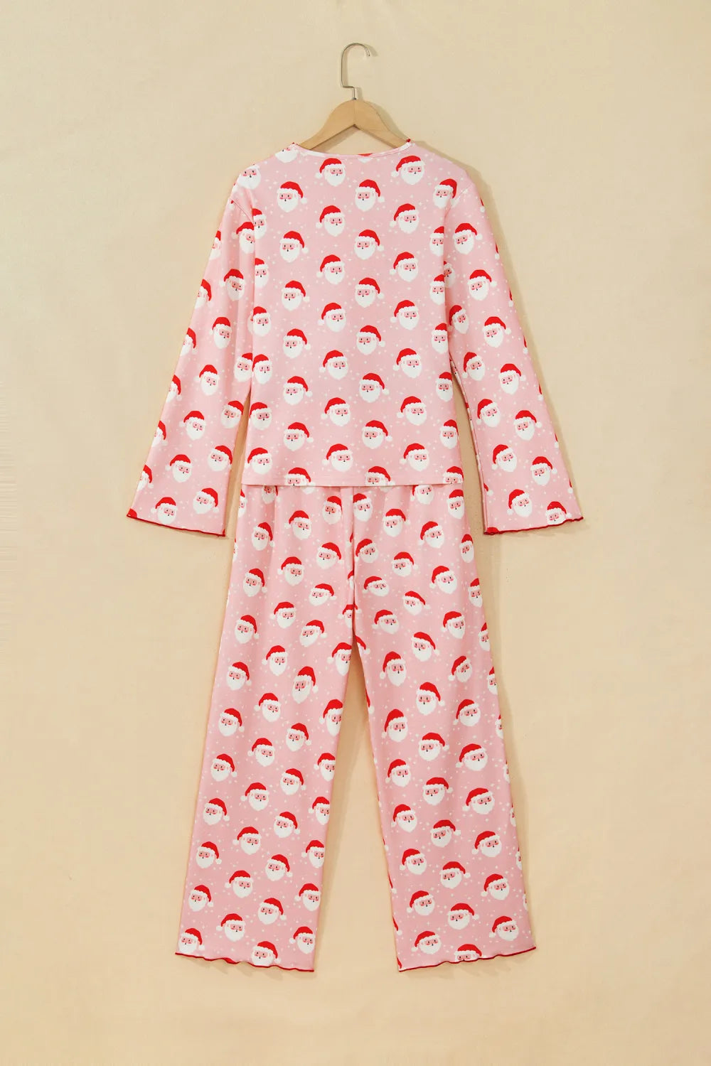 Pink Santa Long Sleeve Lounge Set