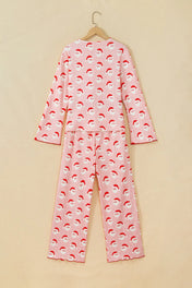 Pink Santa Long Sleeve Lounge Set
