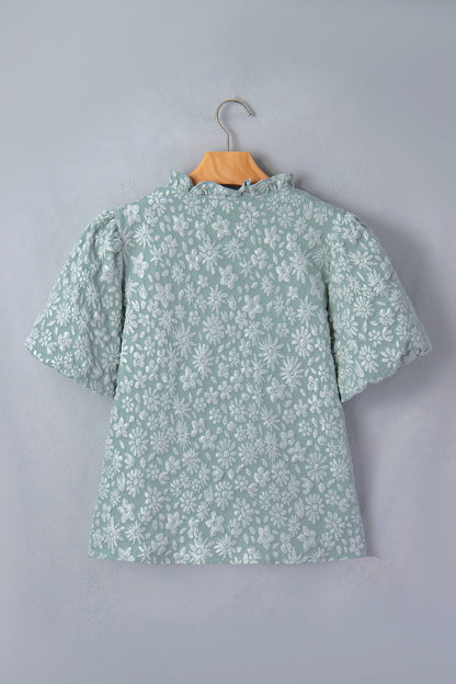 Floral Textured Puff Blouse New RTS