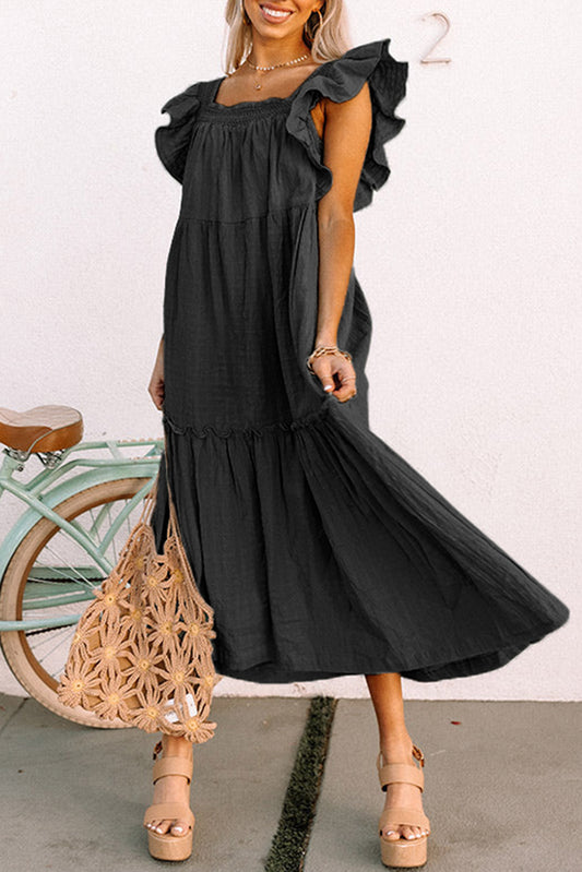 Black Square Neck Maxi Dress FB