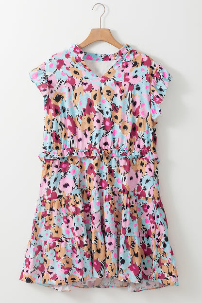Red Floral Plus Size Mini Dress RTS