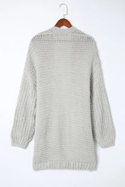Gray Oversized Drop Shoulder Cardigan