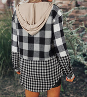 Black Double Plaid Shacket New RTS