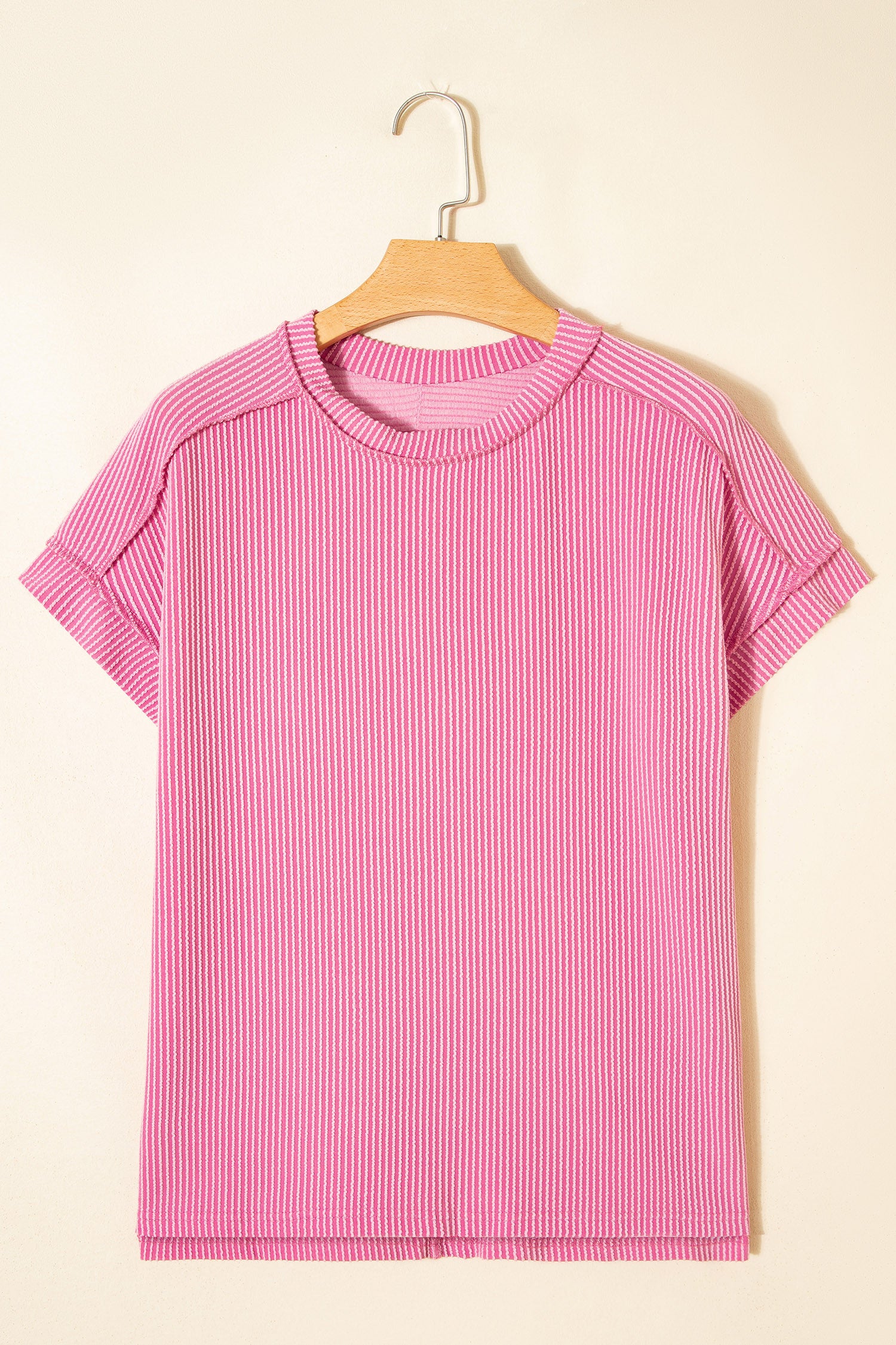 Pink Textured Knit Top Full Run RTS
