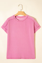 Pink Textured Knit Top Full Run RTS