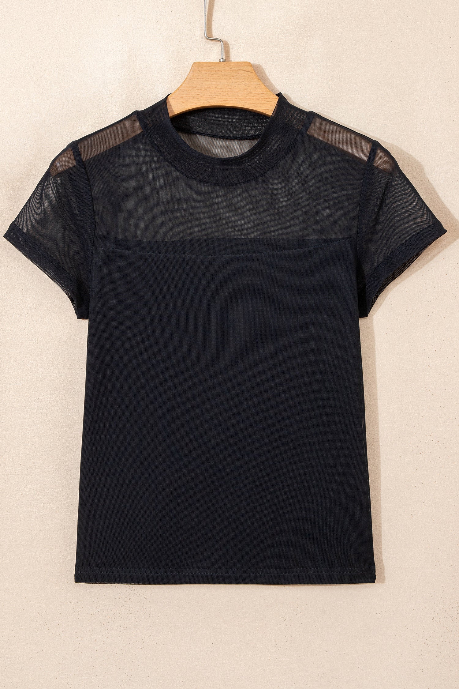 Black Sheer Mesh Top Full Run RTS