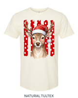 Tultex Polka Dot Stripe Reindeer Tee.