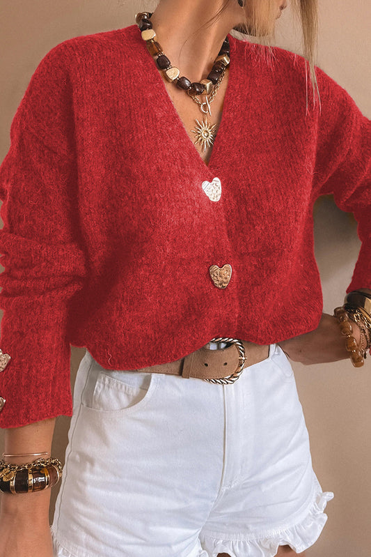 Chicory Heart Button Sweater OOTD