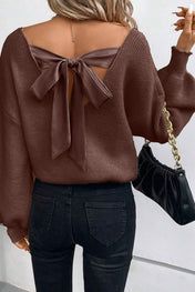 Lantern Knot Back Sweater *Multiple Colors* RTS