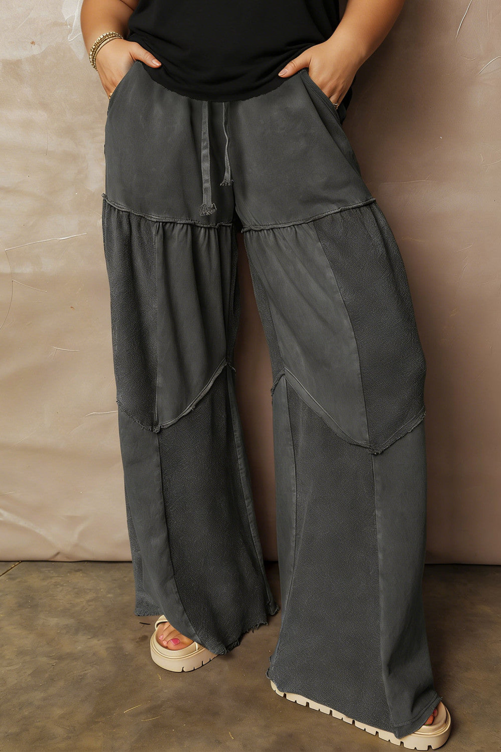 Black Plus Mineral Wash Pants New RTS