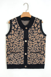 Leopard Knit Vest Full Run RTS