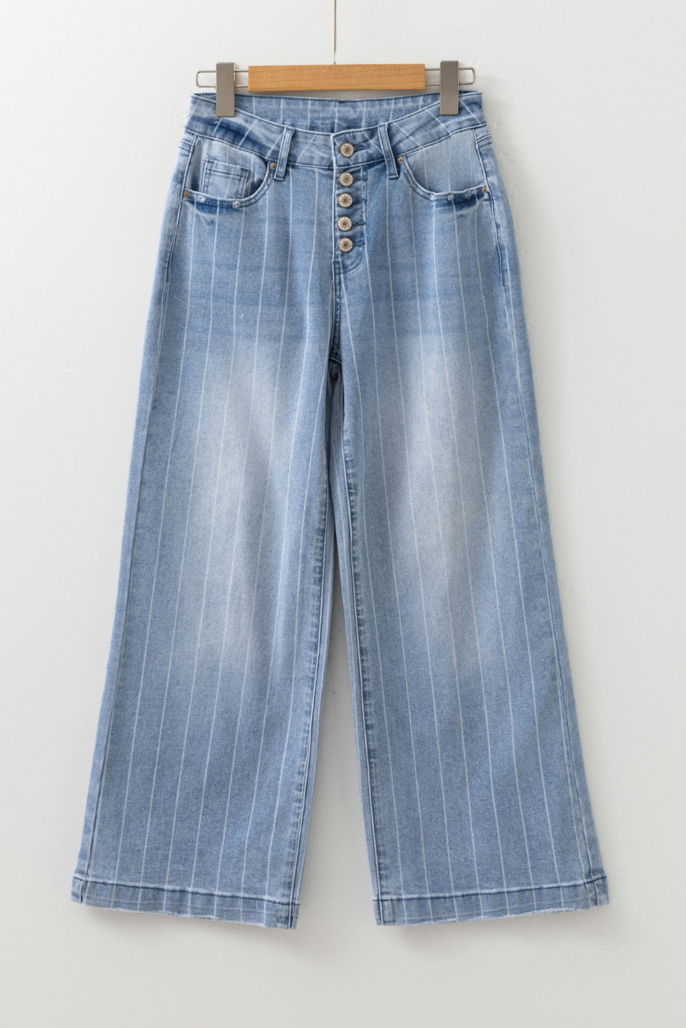 Button Fly Wide Leg Jeans