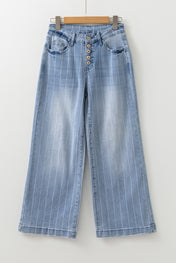 Button Fly Wide Leg Jeans