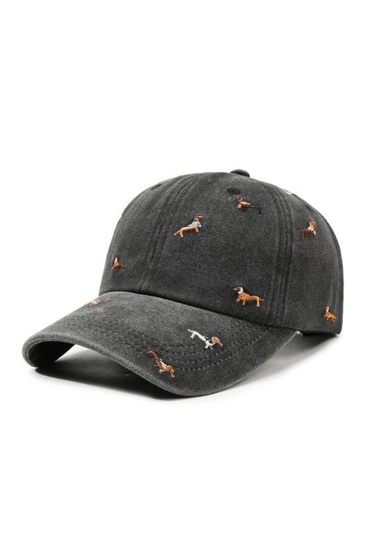 Cute Dog Embroidered Hat New RTS
