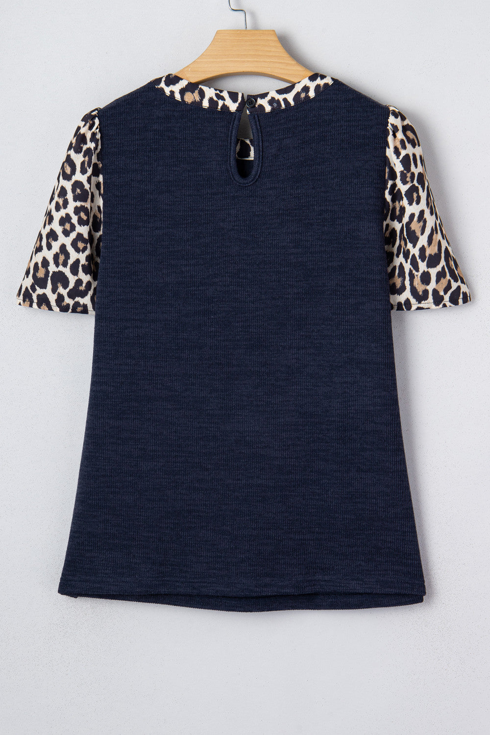 Navy Leopard Sleeve Top Full Run RTS