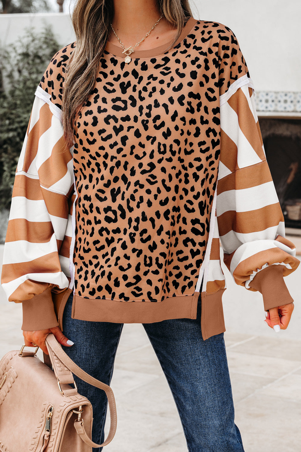 Stripe Leopard Pullover Full Run RTS