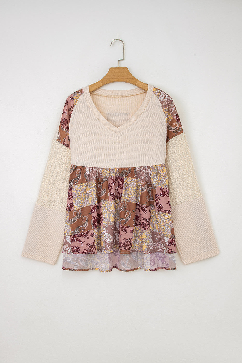 Beige Ethnic Print Top
