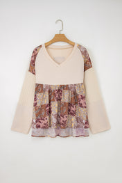 Beige Ethnic Print Top