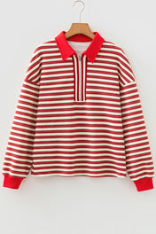 Striped V Neck Top