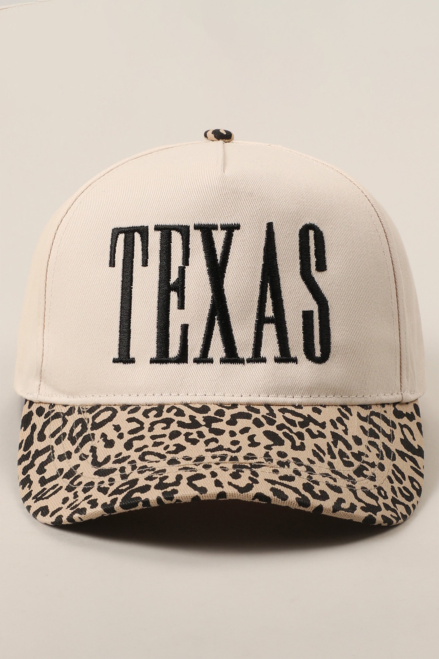 Texas Embroidered Leopard Hat RTS